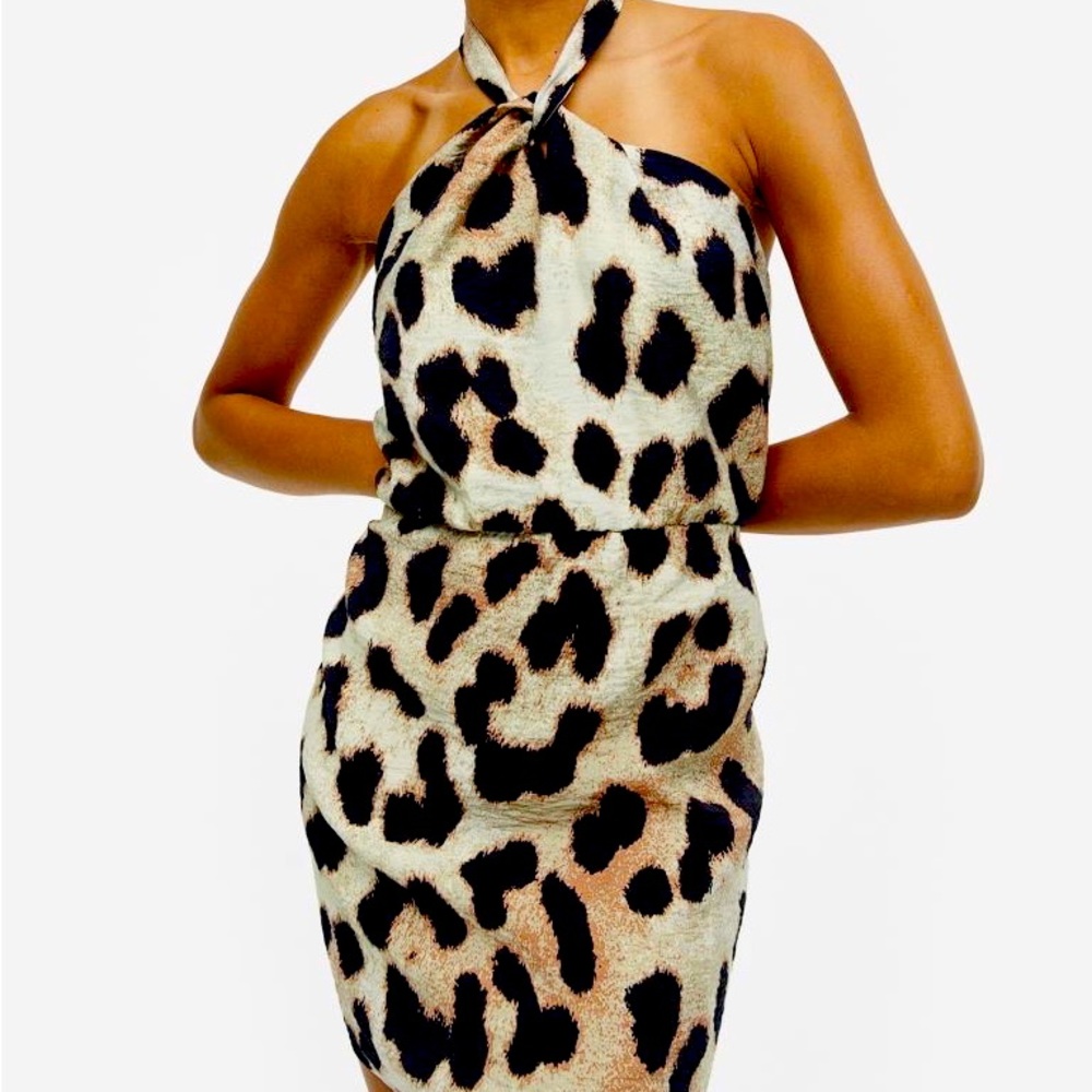 H & M Leopard Print Halter Dress - NWT